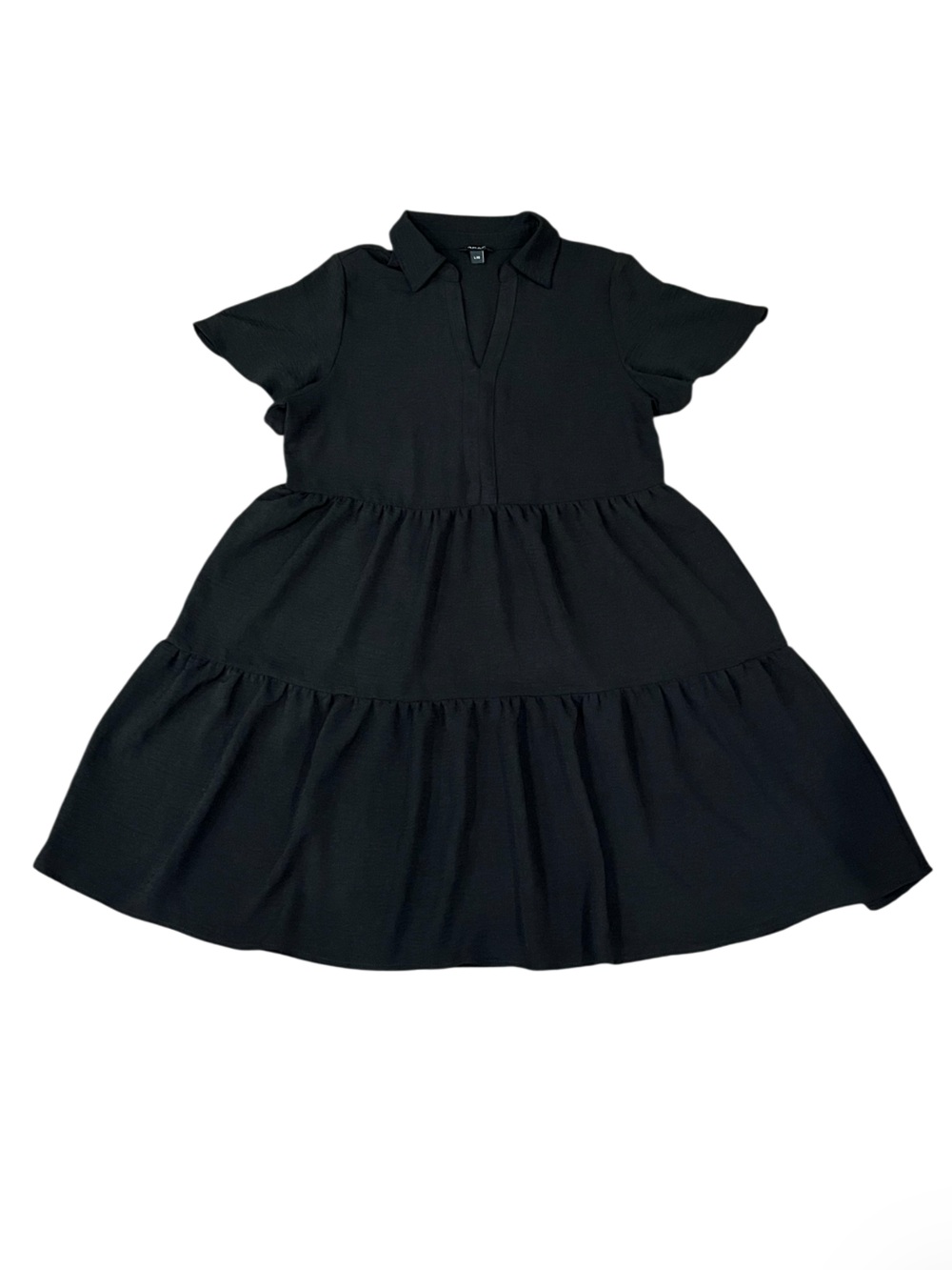 Tahari Tiered Summer Dress Black Size Large